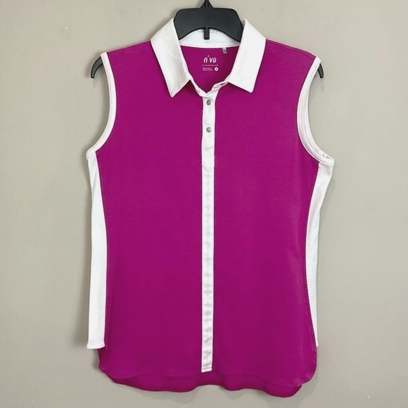Nivo Purple Sleeveless Golf Polo Snap Front Ladies Sz Med Collared Shirt Top - Picture 1 of 5